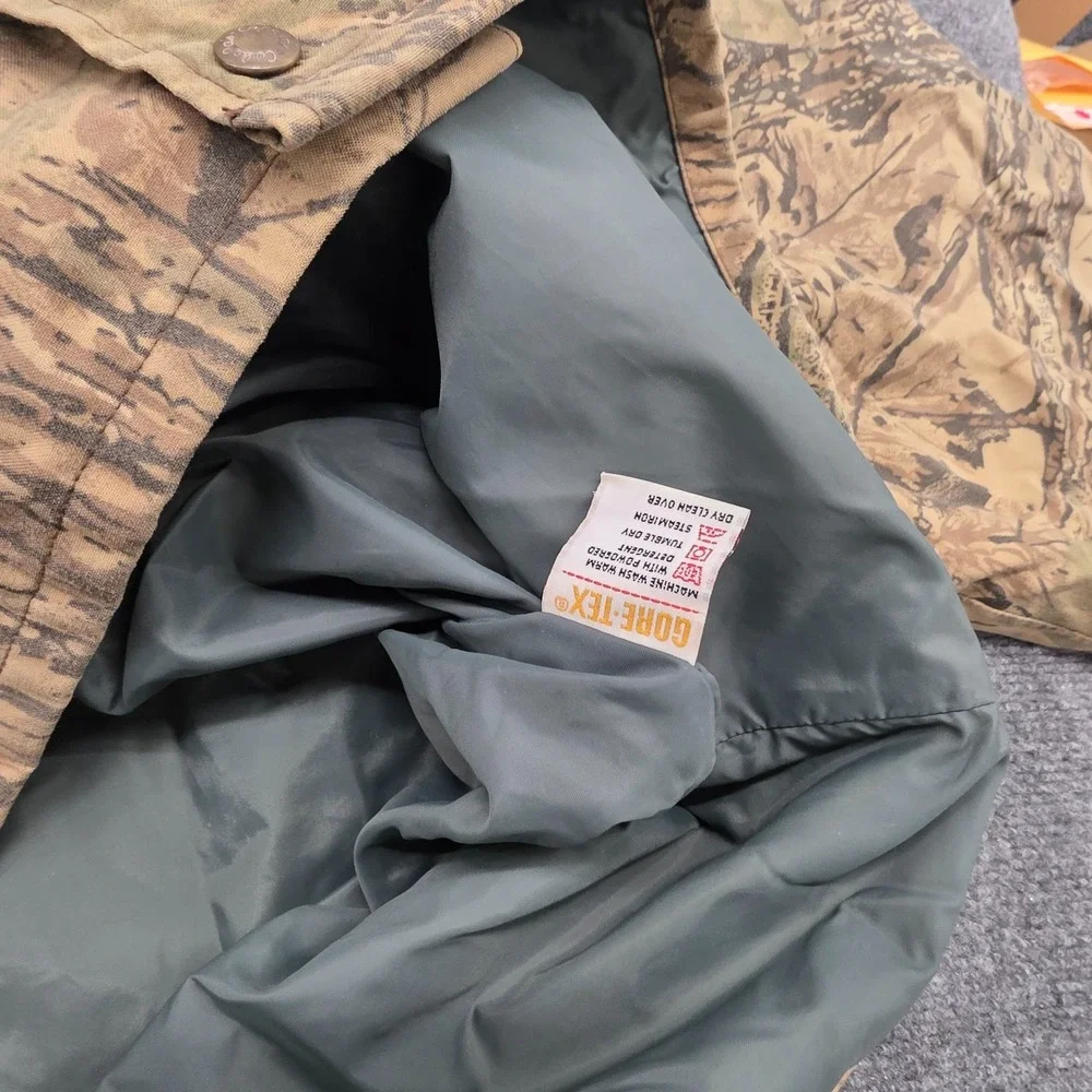 Vintage Cabelas Realtree Camo Goretex Jacket Mens XL XLarge Made In USA Snap Zip